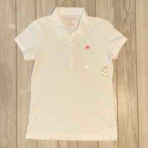 Girls Aeropostale white polo shirt NWT Size Large